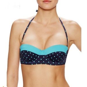 16 / Spanx blue polka dot bikini set NWT